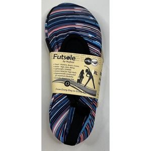 NEW Futsole by Nufoot Yoga Slippers Size XL Women’s Teal Sporty Stripes Outdoor